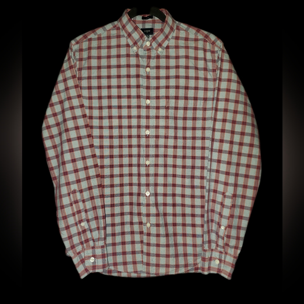 J. Crew Checkered Long Sleeve Slim - Picture 2 of 9